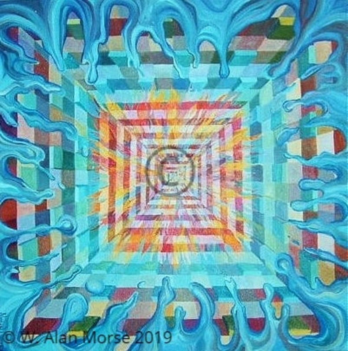 The four elements intricate abstract oil painting shown here on yaarta by artist W. Alan Morse
