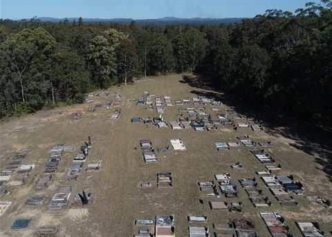 An Aerial View of a Cemetery Surrounded by Trees — Hutchinson Family Funerals In Taree, NSW