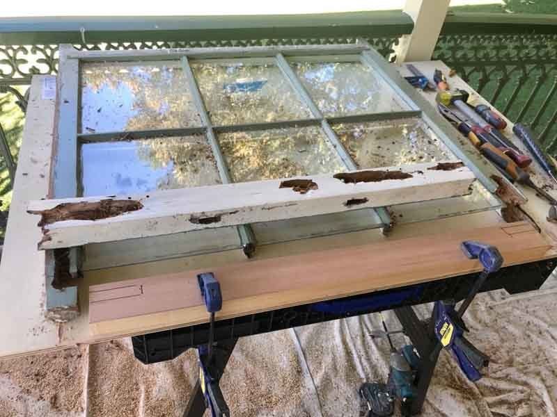 window frame being fixed