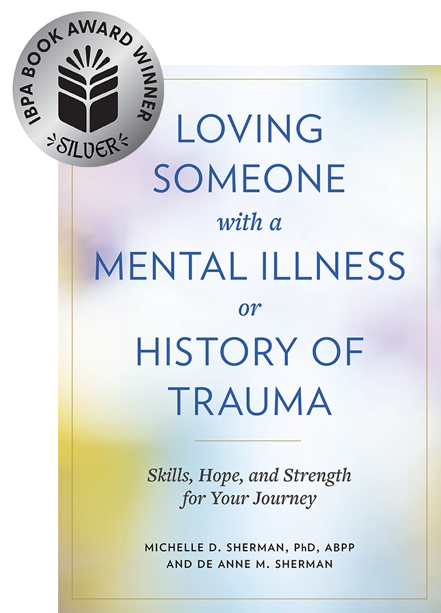 A book titled loving someone with a mental illness or history of trauma