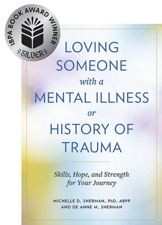 A book titled loving someone with a mental illness or history of trauma