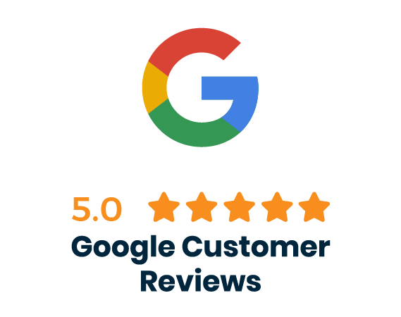 Google Customer Reviews logo with 5-star rating.