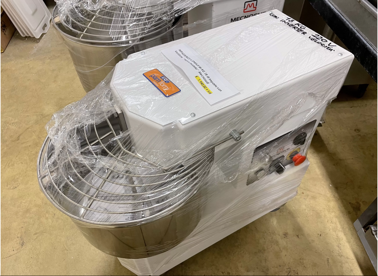 IMPASTATRICE A SPIRALE 18 KG 220V CON INVERTER - cod.59