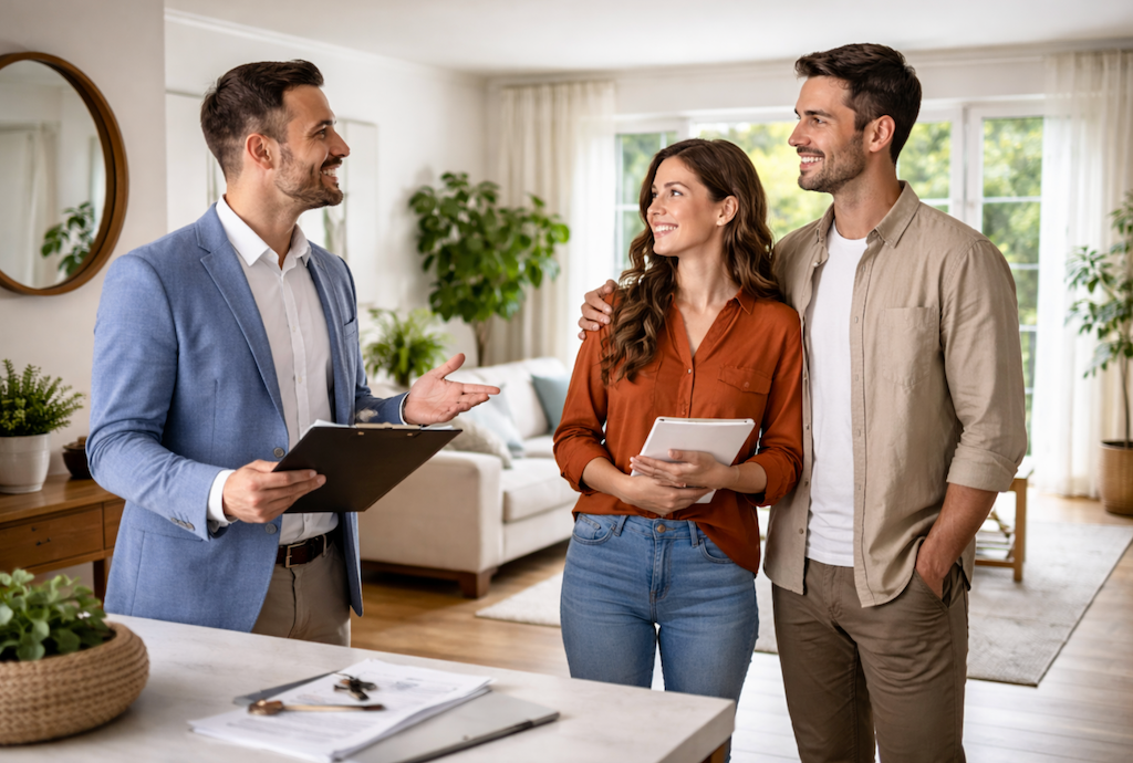 Property manager helping a homeowner rent out their home