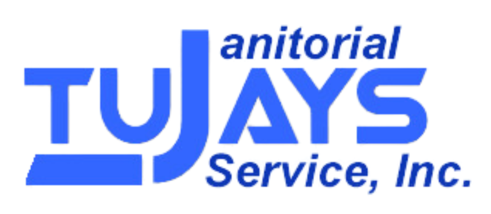 a blue and white logo for tujays service inc.