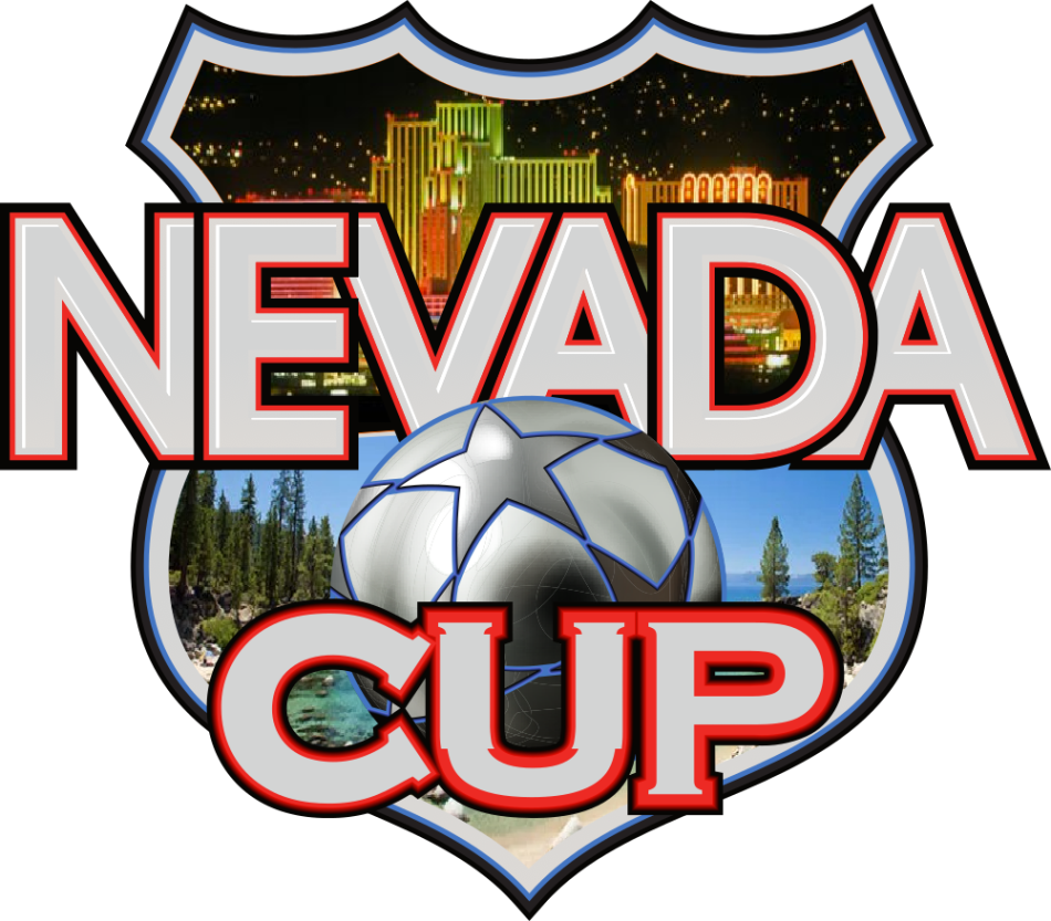 A logo for the nevada cup with a soccer ball