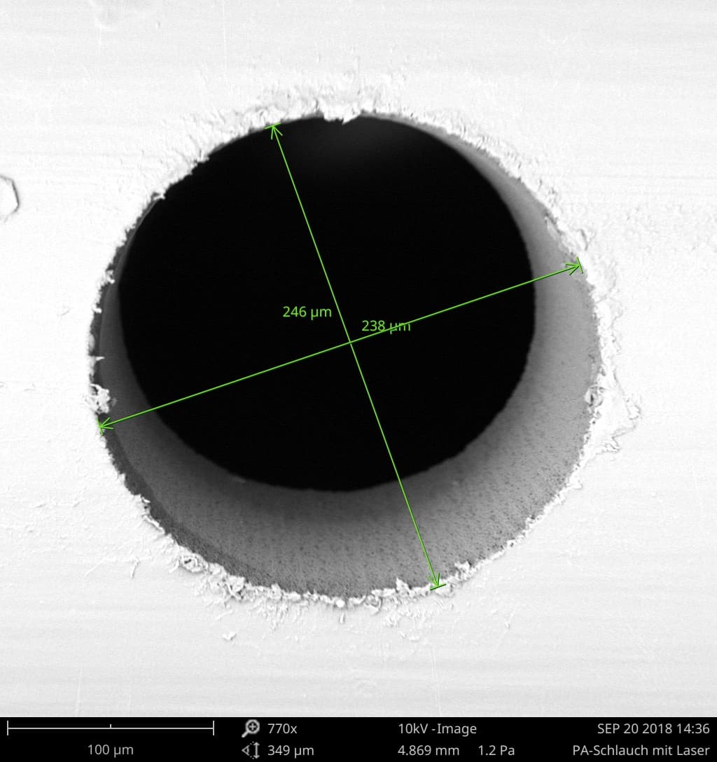 Laser-gebohrter Katheterschlauch