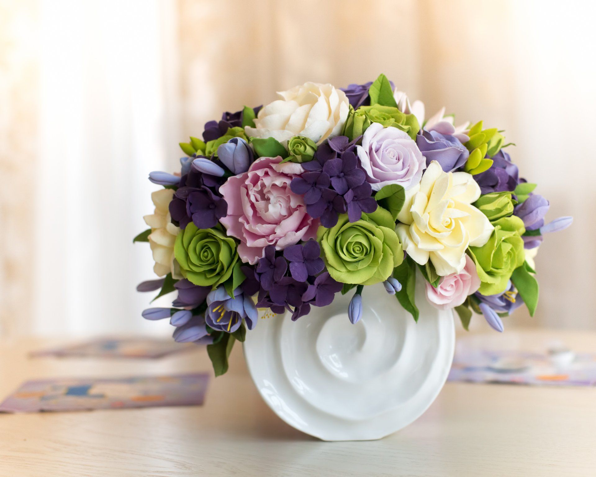 Unique Wedding Bouquets — Cut Flowers in a White Vase in Dallas, Texas