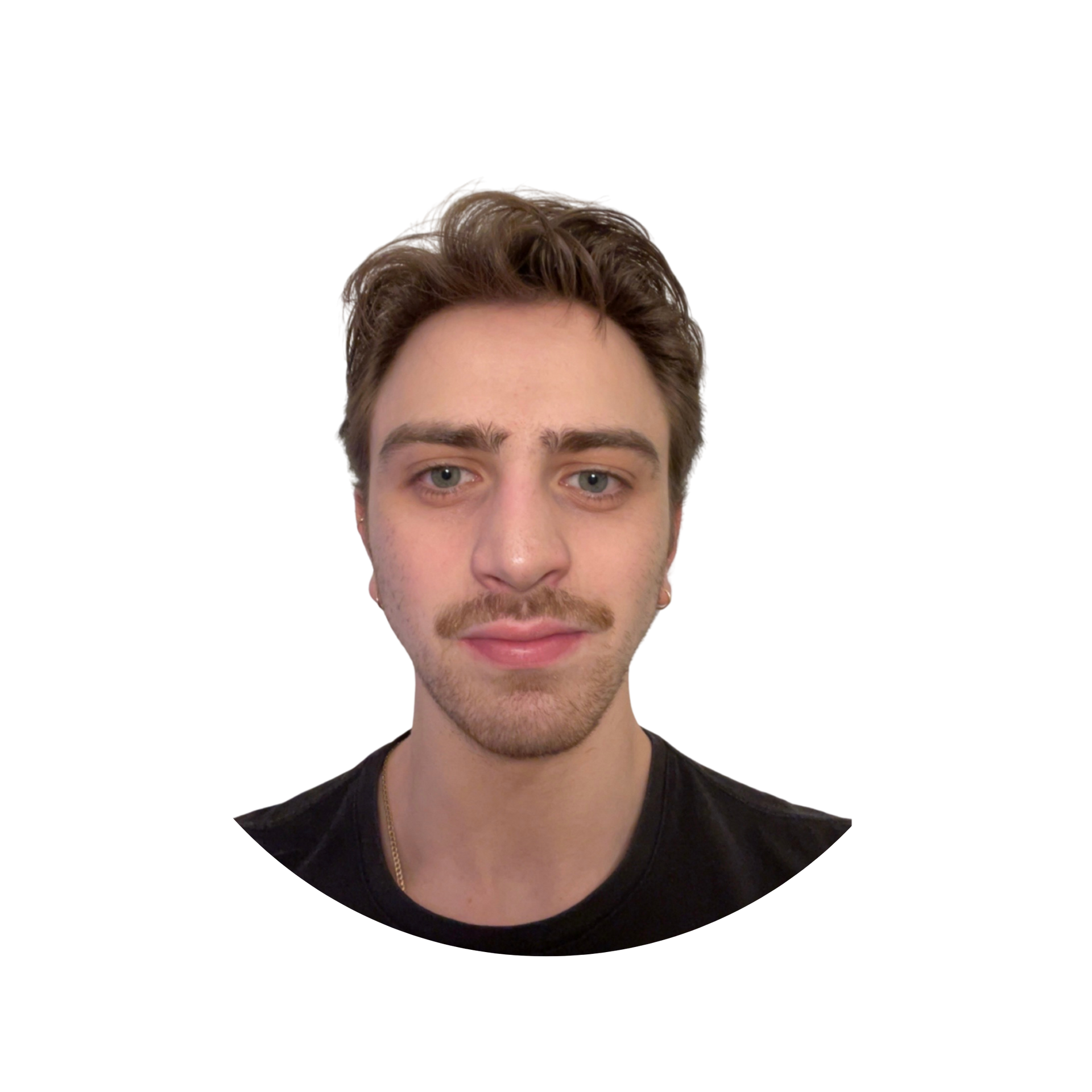 A woman wearing glasses and a black shirt is smiling