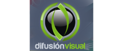 Logotipo de Difusi&oacute;n Visual: esfera verde y negra con el texto "difusi&oacute;n visual".