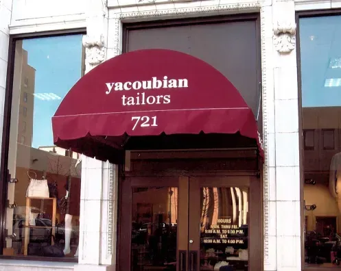 Building With Maroon Awning — Chattanooga, TN — Chattanooga Awning Company