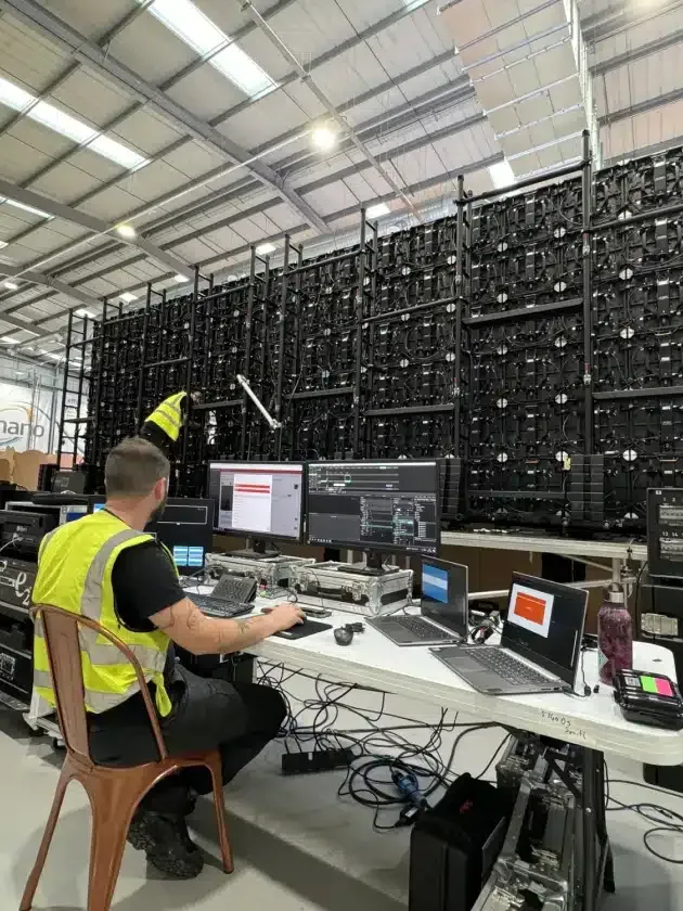 Large-format LED video wall rental at a San Diego sporting event, creating a captivating viewing experience.