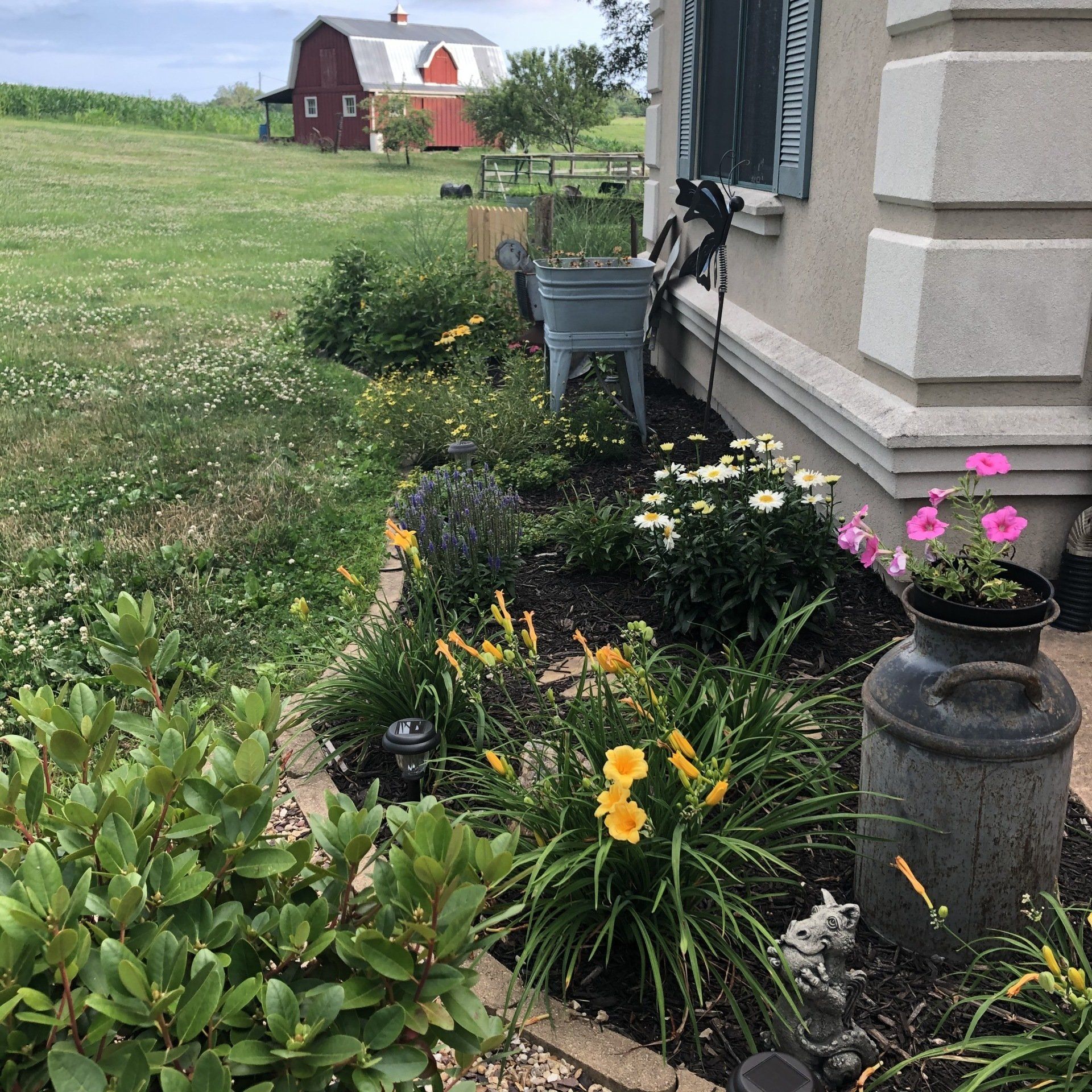 Front landscaping looking out towards the barn.