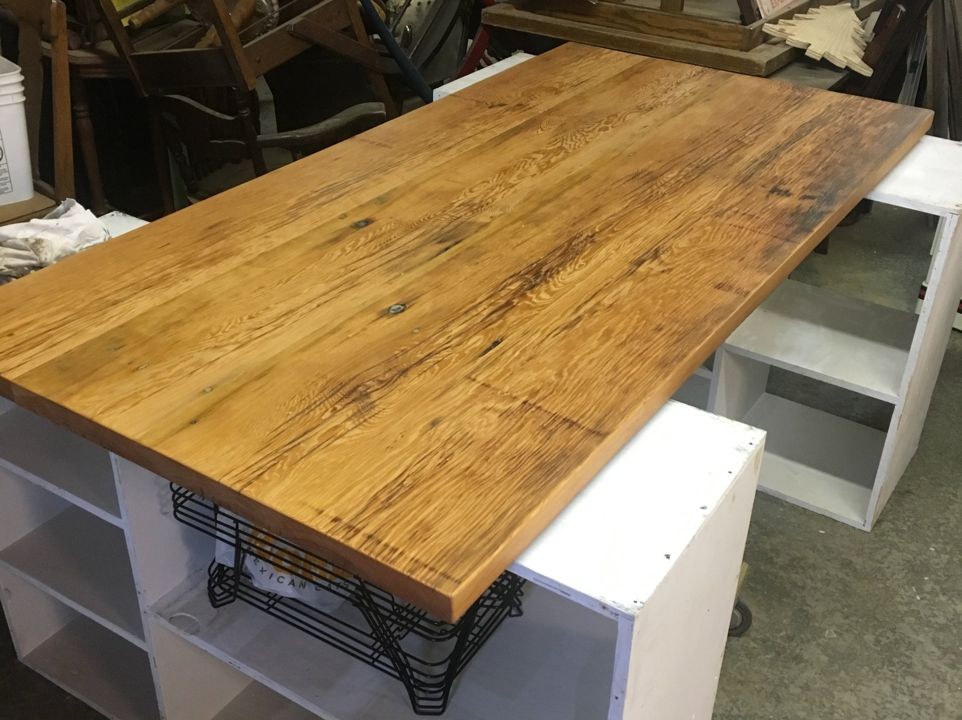 Douglas fir table top.