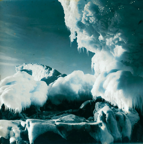 Photograph of extreme ice with icicles