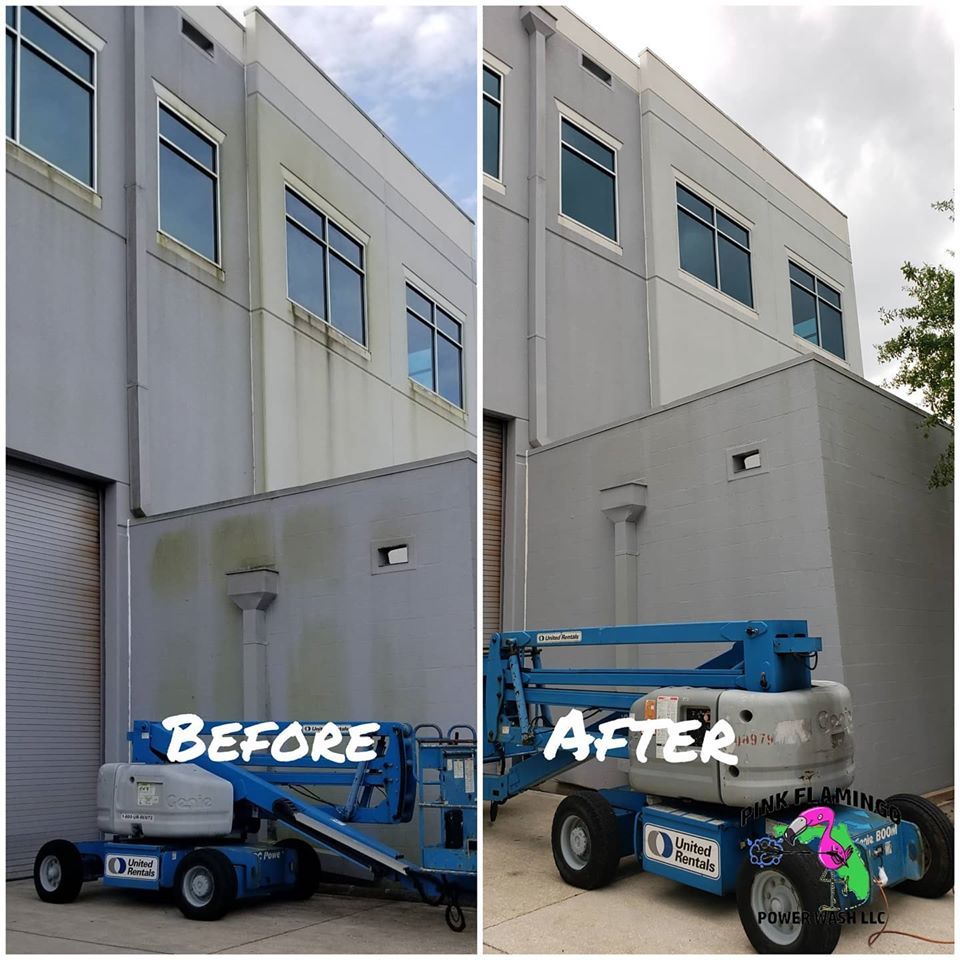 commercial building pressure washing | Tampa, FL | Pink Flamingo Power Wash