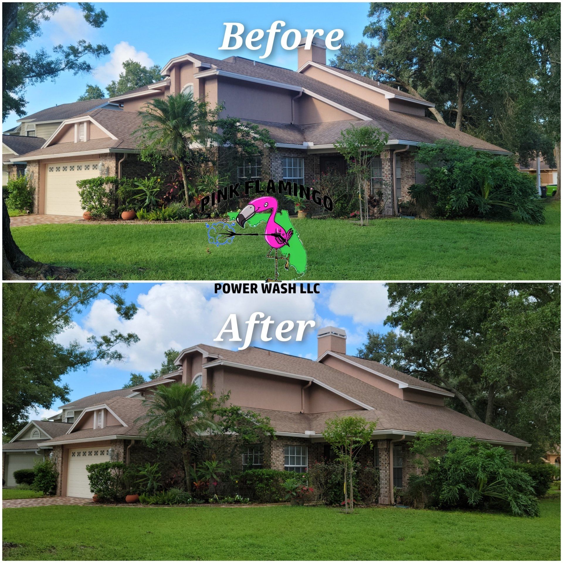 Low Pressure Roof Cleaning | Tampa, FL | Pink Flamingo Power Wash