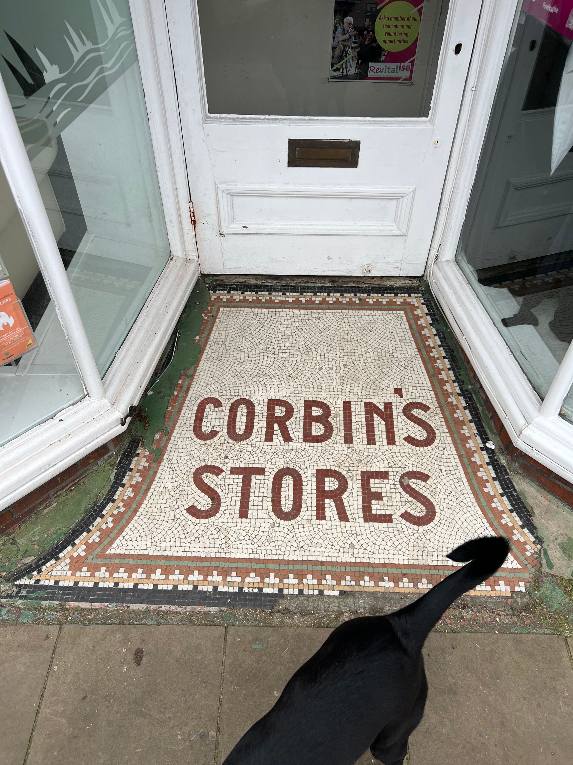 Victorian mosaic floor tiled shop entrance