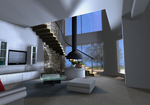 studio moderno con vetrate