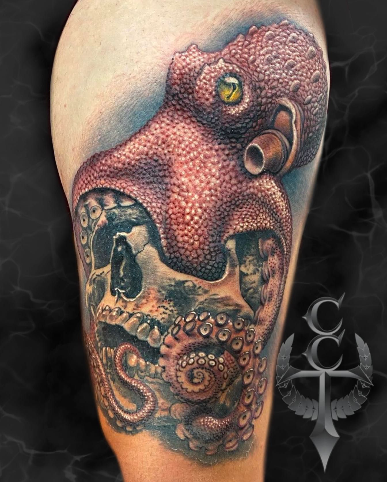 A Man Has A Large Tattoo On His Back — Cairns City Tattoo In Cairns City, QLD
