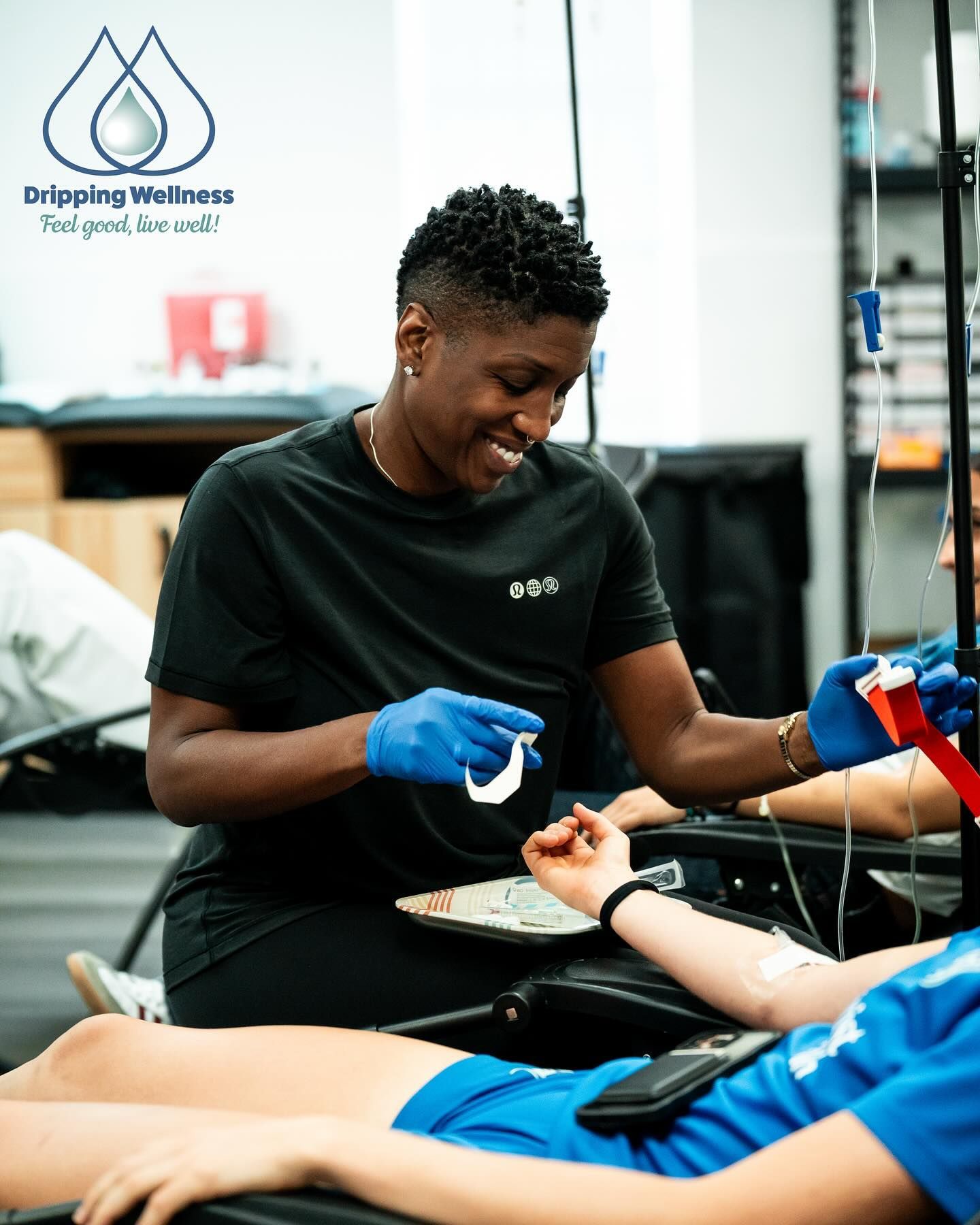CEO Faith Stample, LPN administering IV therapy.
