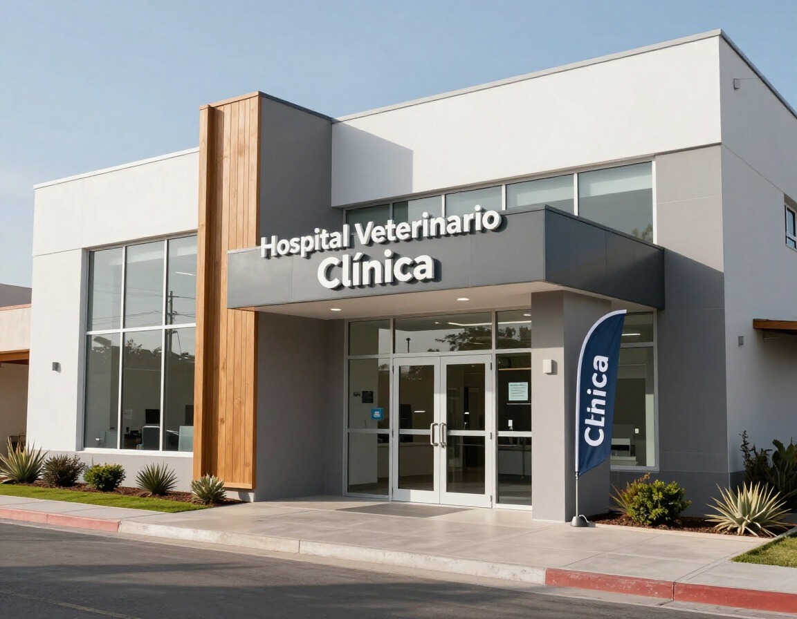 Fachada del hospital veterinario CROVET en La Paz