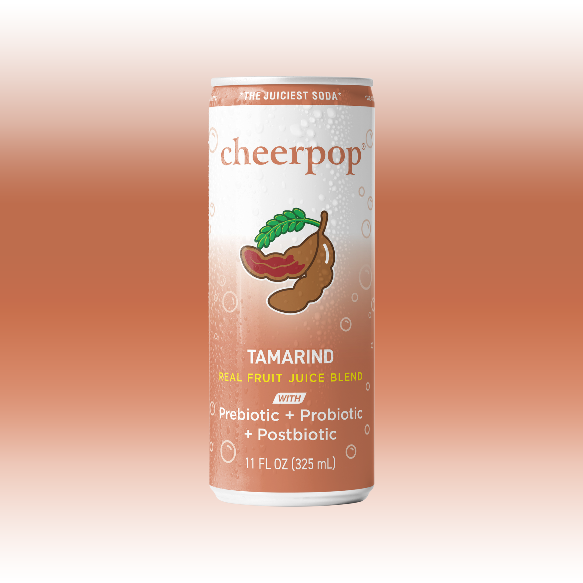 cheerpop® Tamarind sparkling fruit soda can with functional fruit juice blend