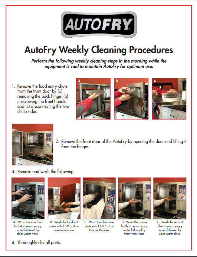AutoFry Weekly Cleaning Guide