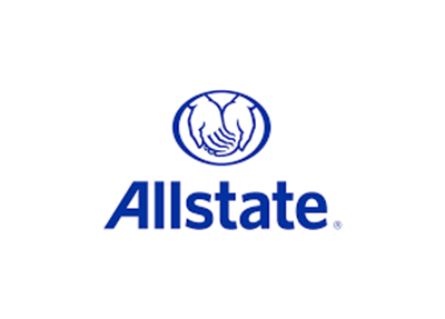 The allstate logo has two hands shaking in a circle.