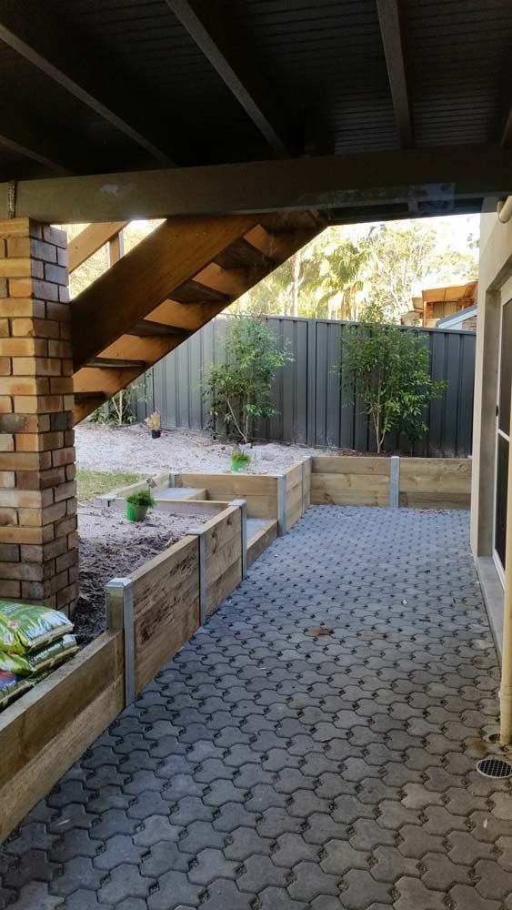 Wood Retaining Wall — Wallaroo Landscapes In Nowra, NSW