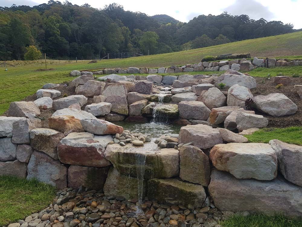 Large Stones Used for Fountain — Wallaroo Landscapes In Nowra, NSW