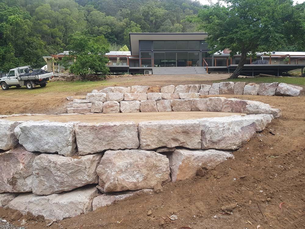Rock Wall Installed — Wallaroo Landscapes In Nowra, NSW