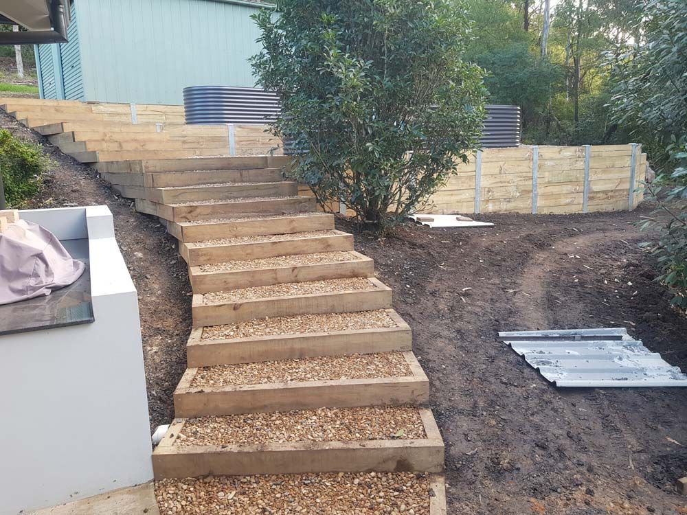Newly Installed Rock Stairs — Wallaroo Landscapes In Nowra, NSW