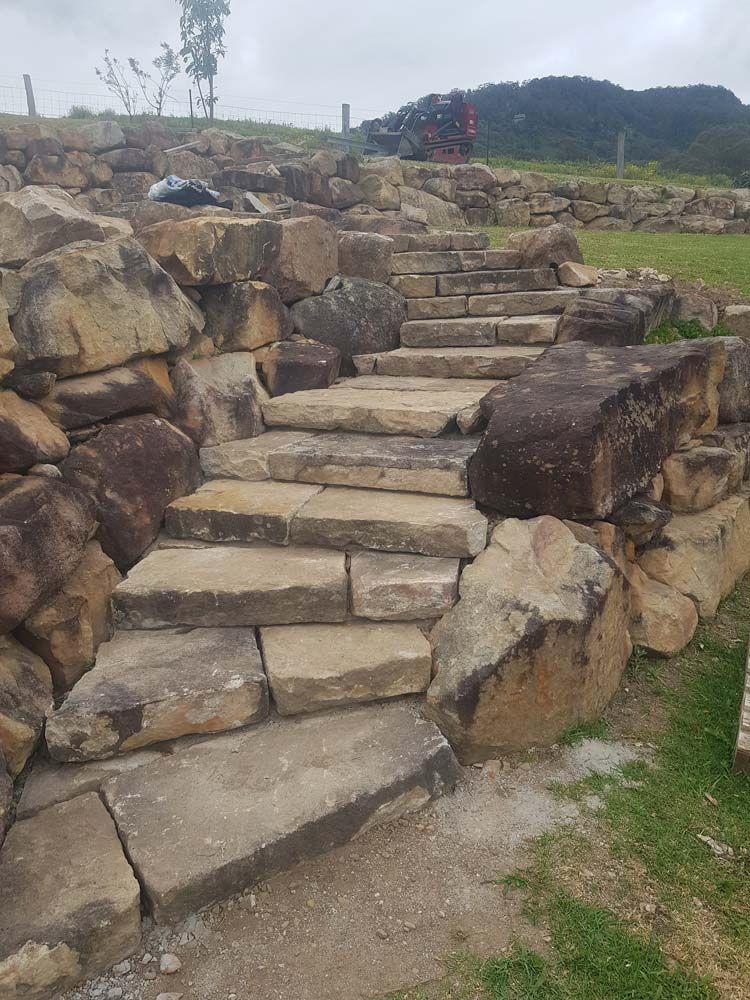 Curvy Rock Stairs — Wallaroo Landscapes In Nowra, NSW