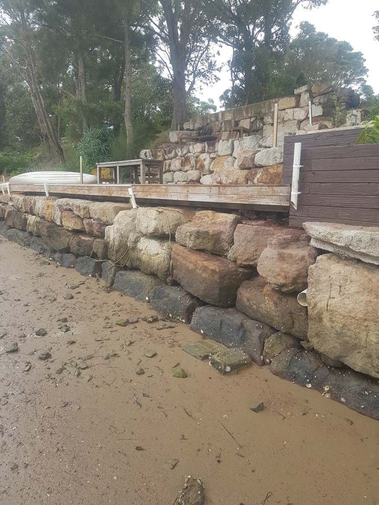 Large Rock used to Walls — Wallaroo Landscapes In Nowra, NSW