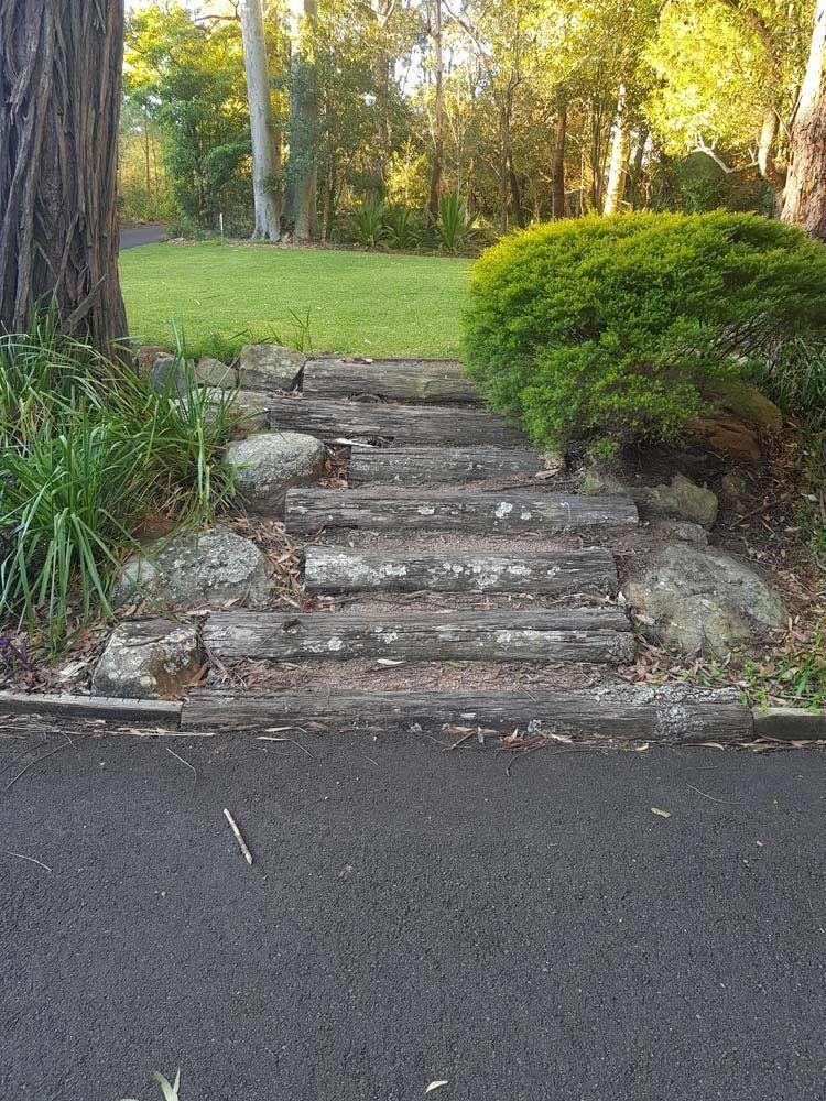 Rock Stairs from Road to Grass — Wallaroo Landscapes In Nowra, NSW
