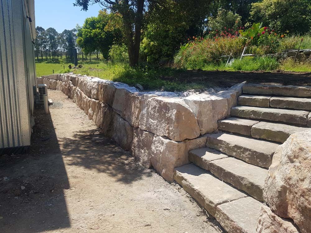 Rock wall and Stairs — Wallaroo Landscapes In Nowra, NSW