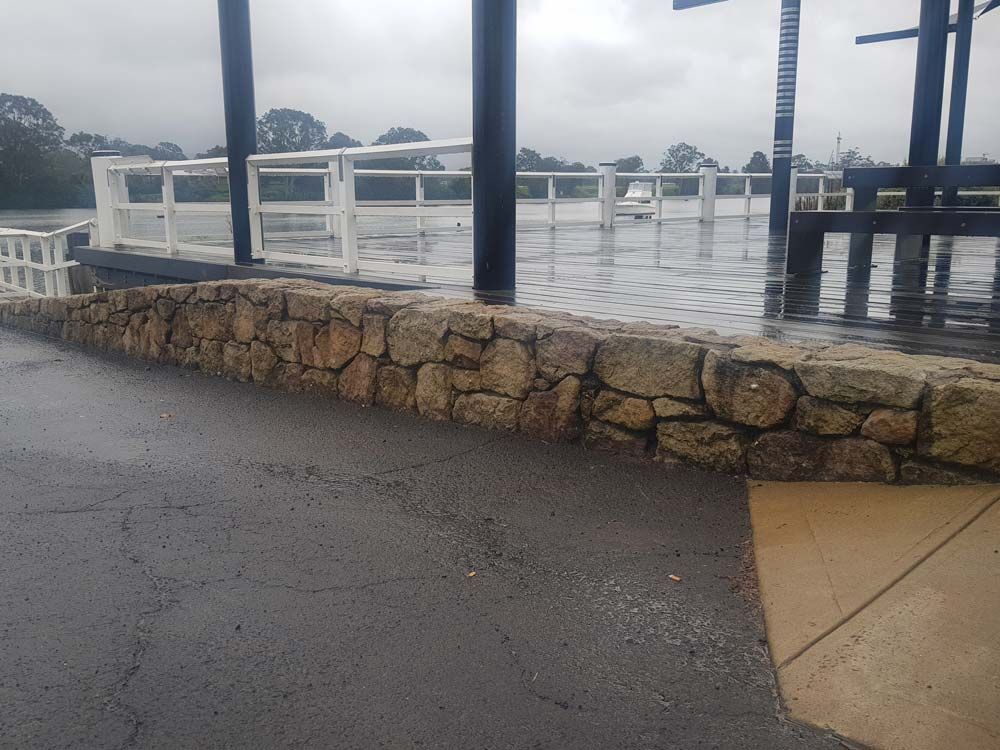 Rock Wall by the River — Wallaroo Landscapes In Nowra, NSW