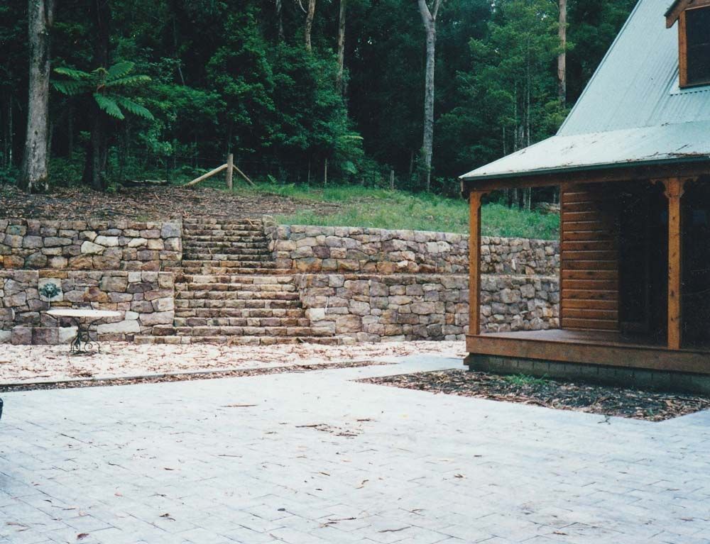 Cabin and Rock Stairs — Wallaroo Landscapes In Nowra, NSW