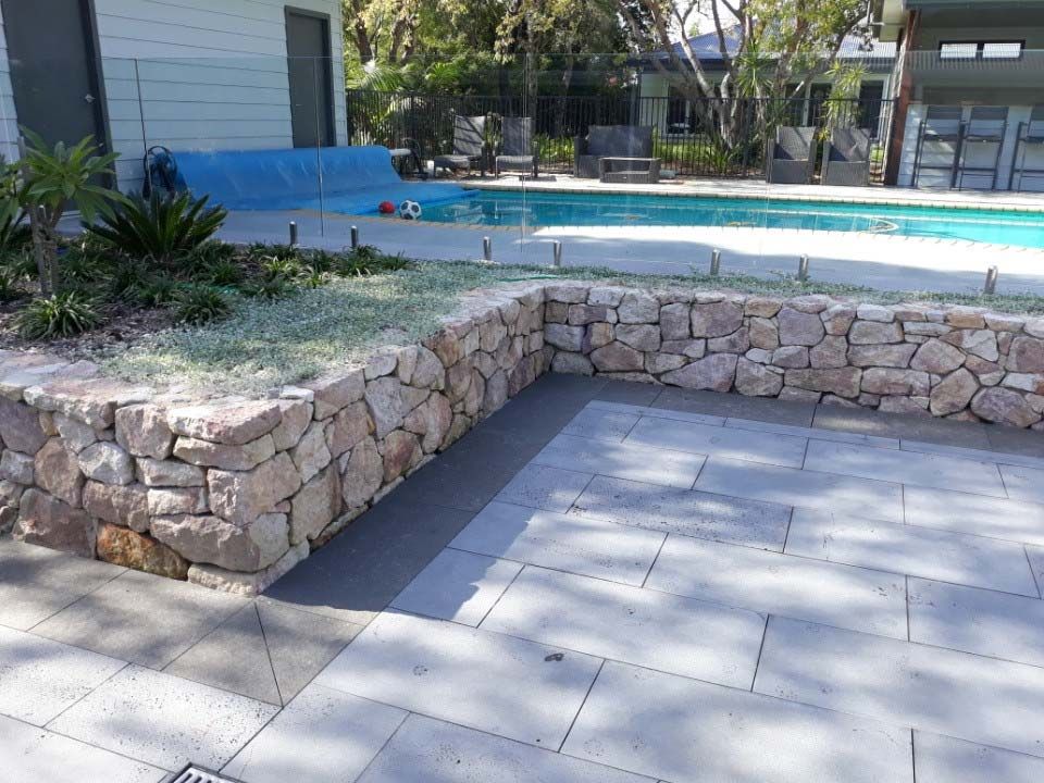Rock wall and a Pool — Wallaroo Landscapes In Nowra, NSW