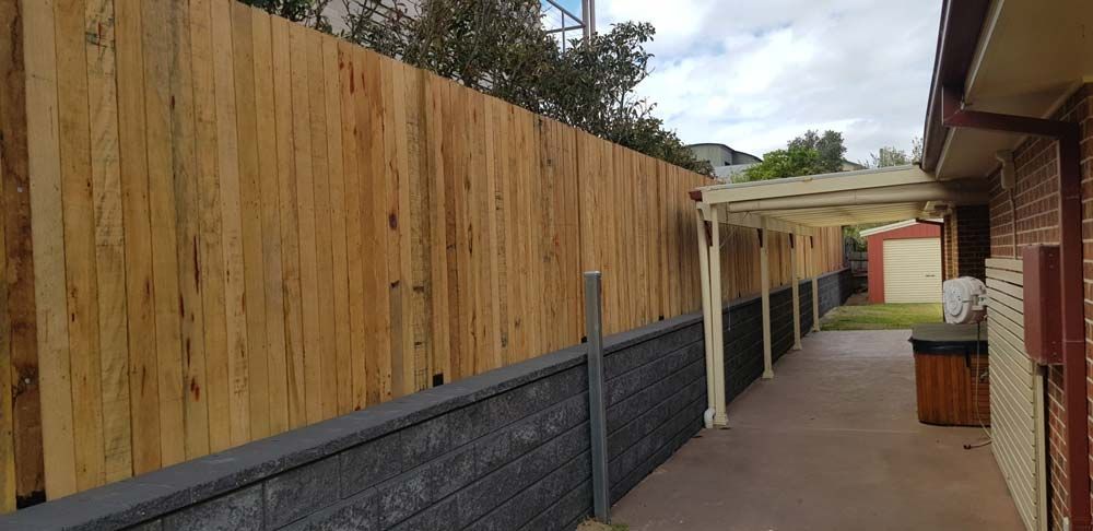 Wood and Brick Fence — Wallaroo Landscapes In Nowra, NSW
