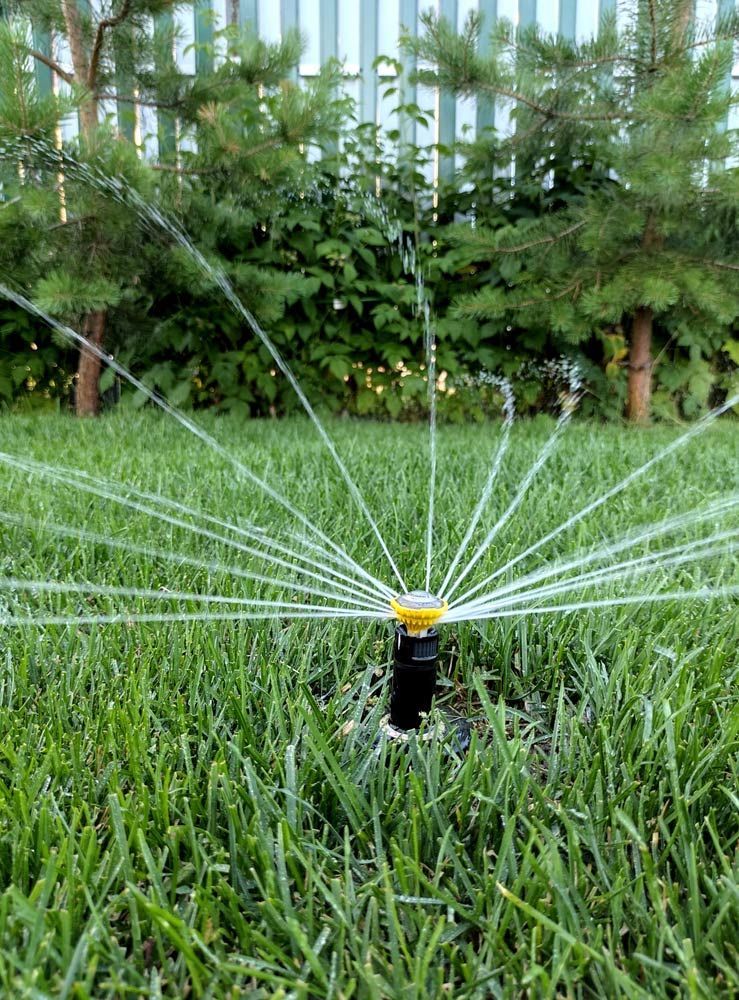 Garden Irrigation System Watering Lawn — Wallaroo Landscapes In Nowra NSW