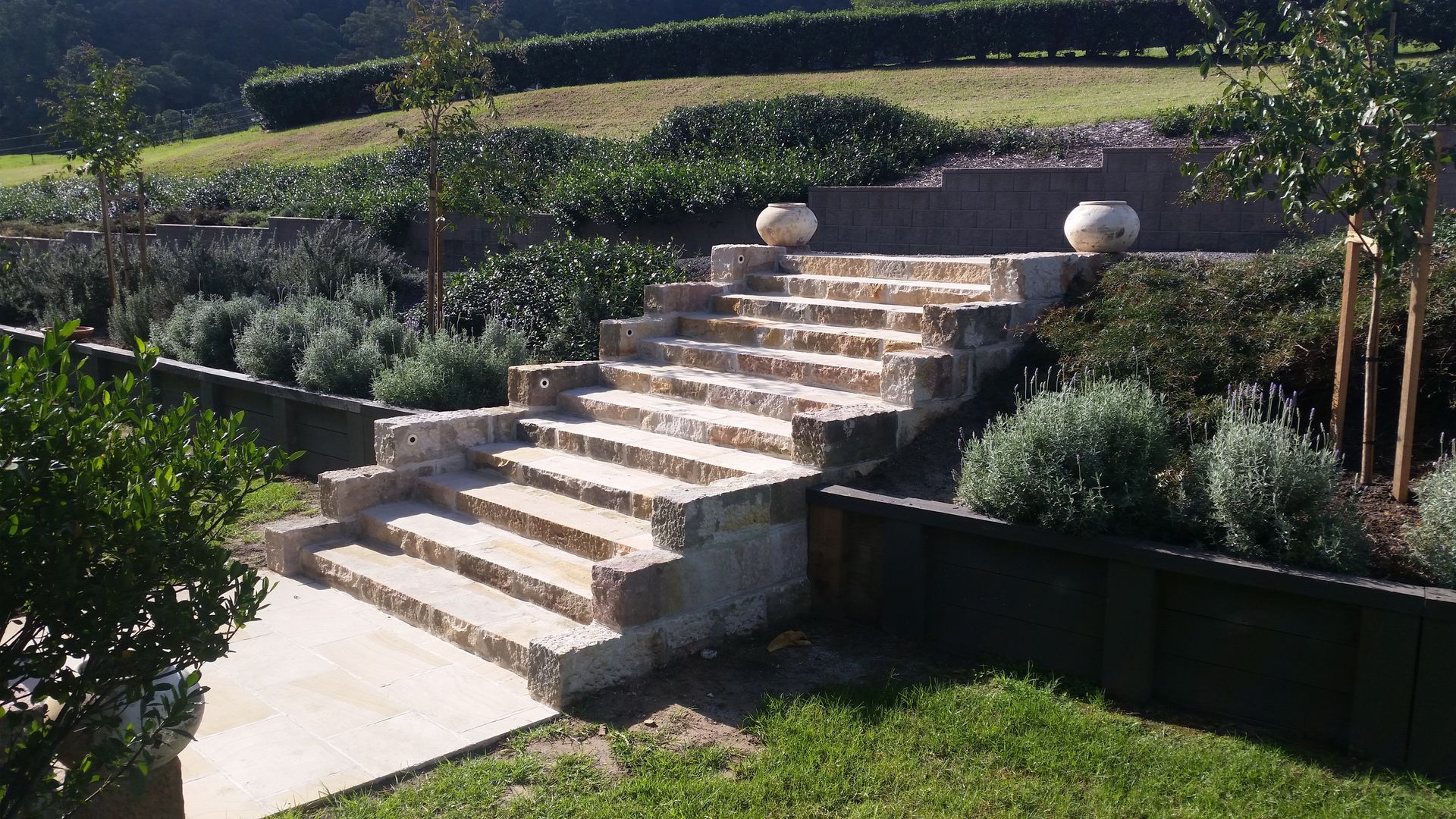 Beautiful Landscape Garden With A Green Mowed Lawn — Wallaroo Landscapes In Nowra NSW