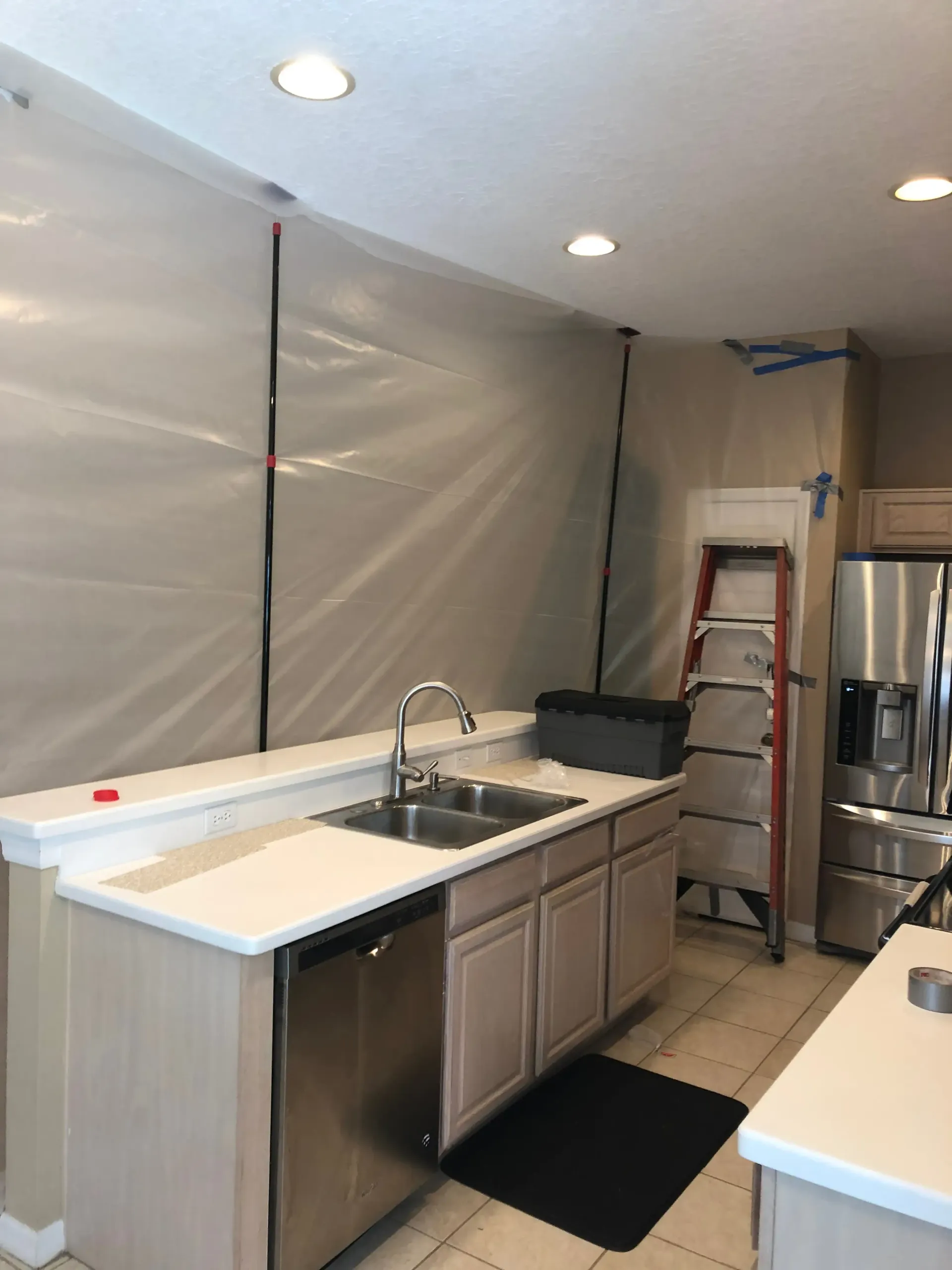 containment for mold remediation in kitchen