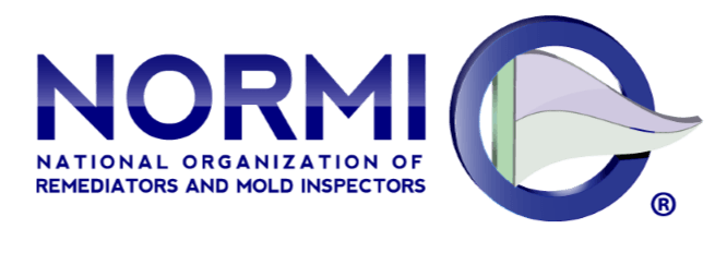 A logo for the normi national organization of remediators and mold inspectors