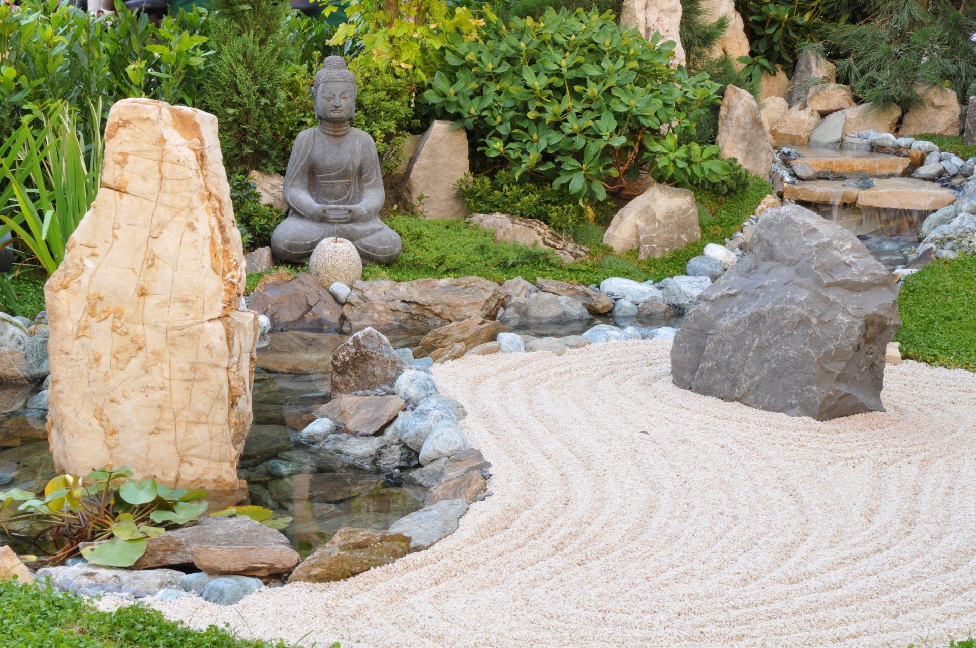Landscape with a rock garden