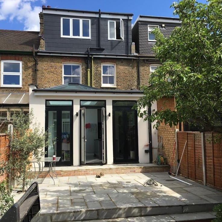 house extension building with patios