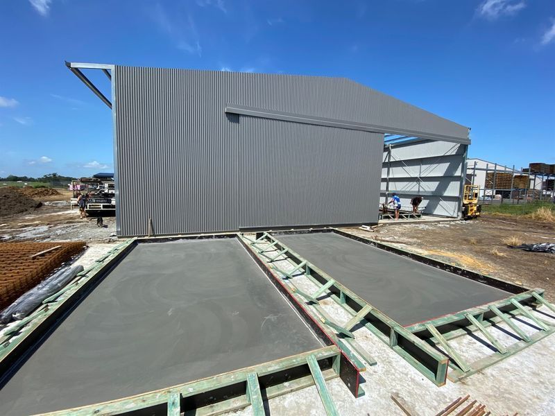 A large commercial building is in the process of being built — Wal's Concreting Service in North Casino, NSW