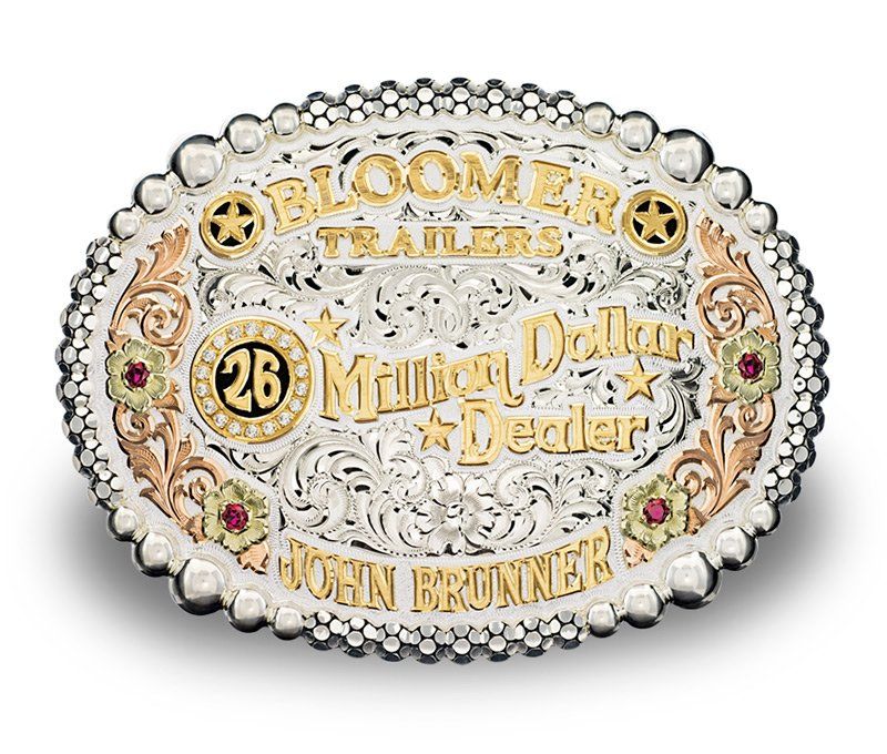 Bloomer Trailers Million Dollar Dealer Award Buckle