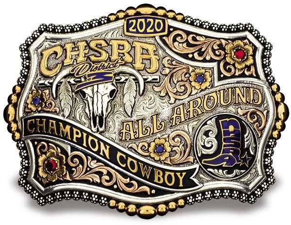 CHSRA CA High School Rodeo Association All Around Champion Cowboy NHSRA District 3 trophy award buckle